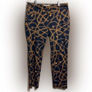 Michael Kors Gold Chain Printed Pants Size 10P Petite 10